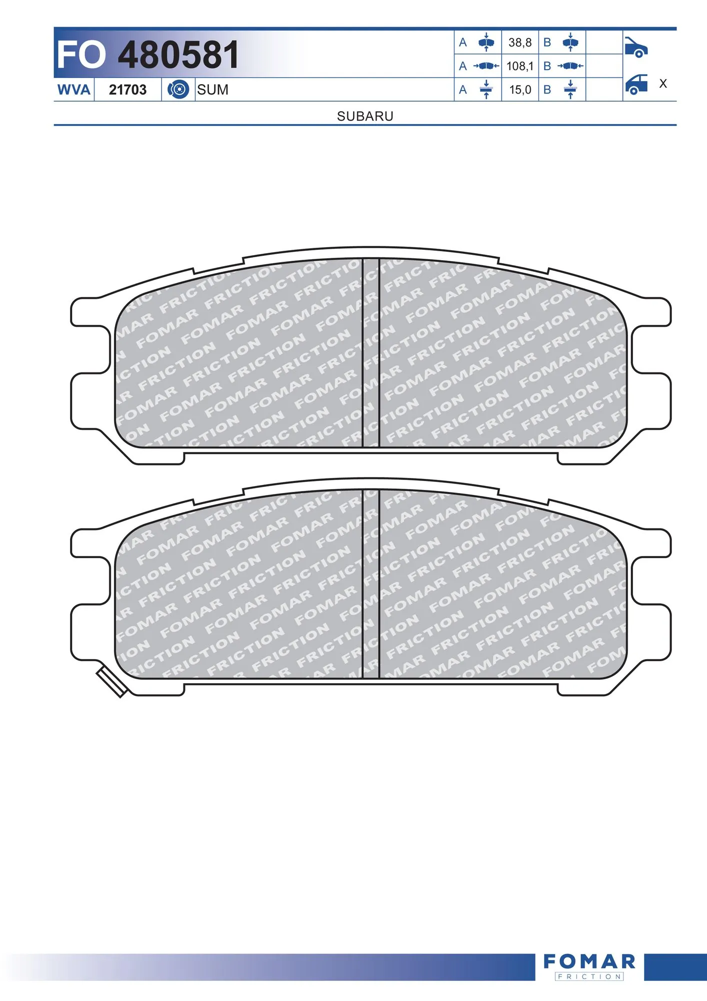 Brake Pad Set, disc brake